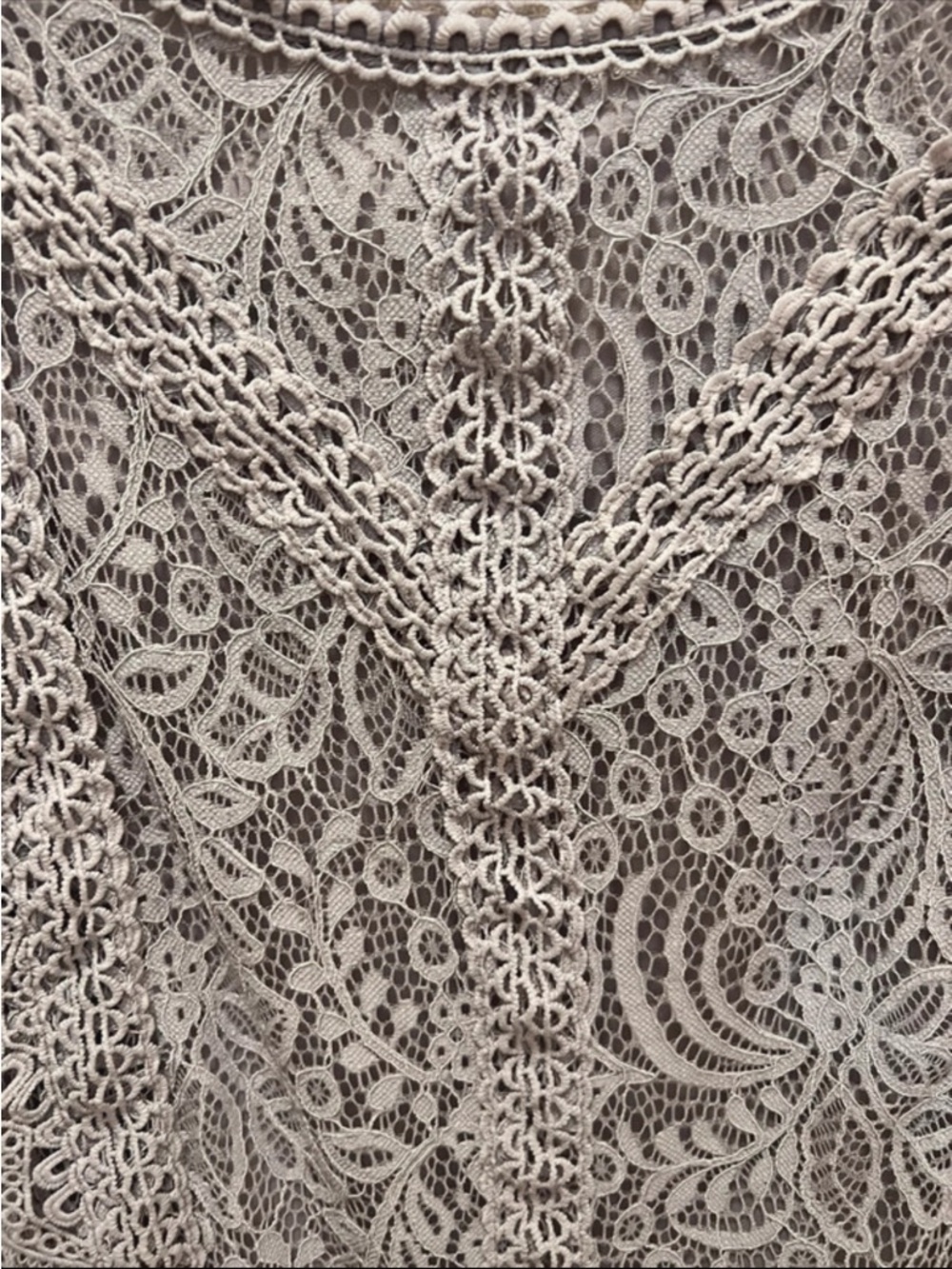Cable & Gauge brand lace-lined top featuring delicate trimmed sleeves. Size L - Picture 2 of 5